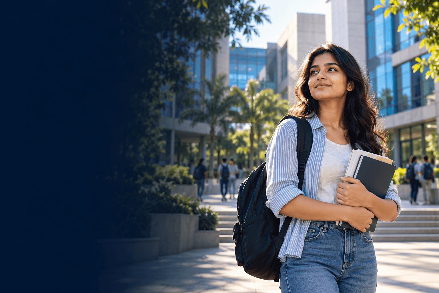 A student exploring a Bengaluru college campus